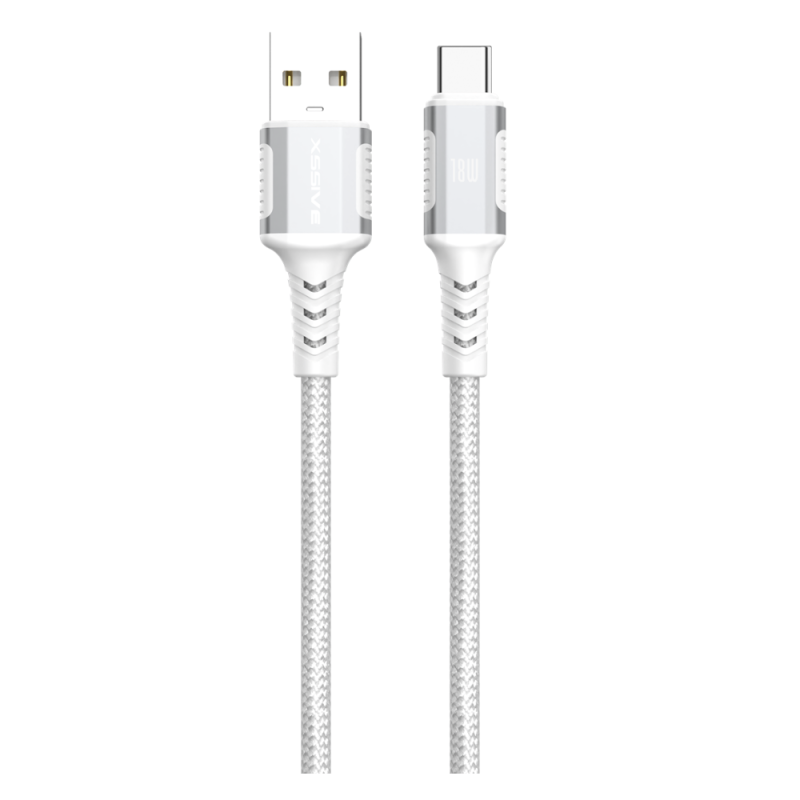 Câble de Charge USB-A/USB-C 2M 18W XSSIVE XSS-BR-AC-W 2M - Blanc — Accessoire · Smarty Paris 18e
